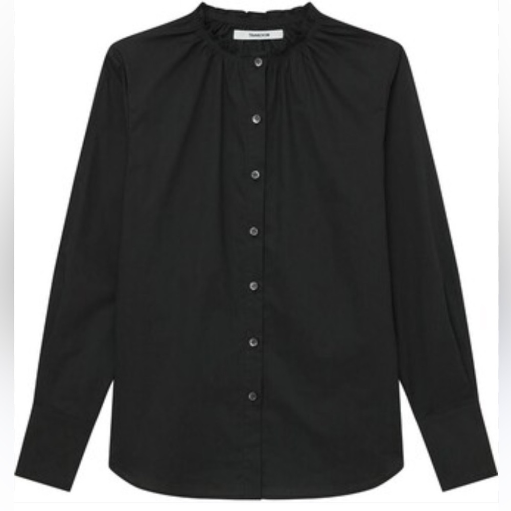 Thakoon Smocked Neck Poplin Blouse size Large New